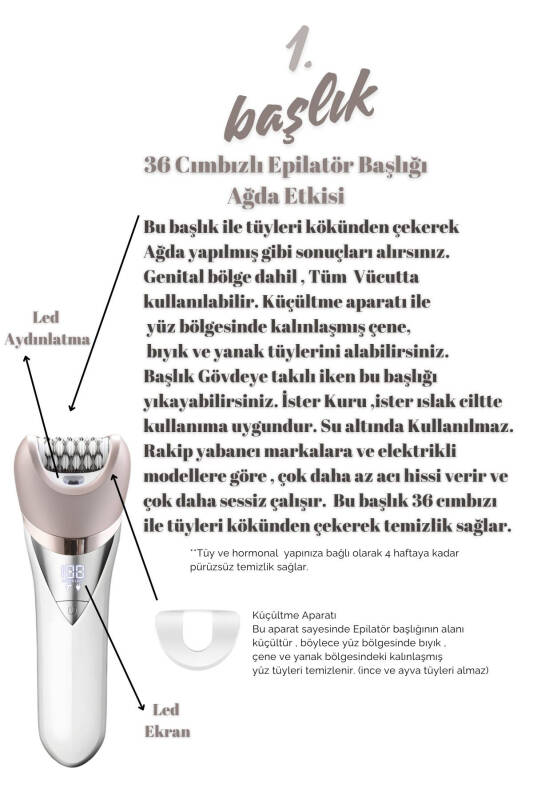 7 Başlıklı Süper Lüx Epilatör / Epilasyon (Yeni Versiyon) - 3