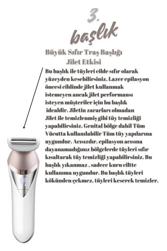 7 Başlıklı Süper Lüx Epilatör / Epilasyon (Yeni Versiyon) - 5