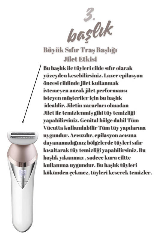 7 Başlıklı Süper Lüx Epilatör / Epilasyon (Yeni Versiyon) - 5
