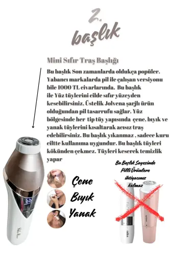 Jolvena 6 Başlıklı Süper Lüx Epilatör / Epilasyon - 7