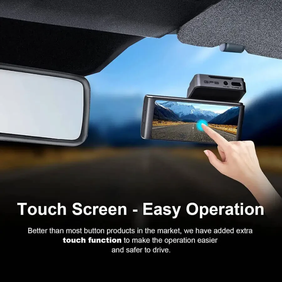 JOMISE Dual Dash Cam Oldin Orqa 4K Full HD Kamera Avtomobillar Wi-Fi GPS 170° G-Sensor Kechasi Ko'rish - 6