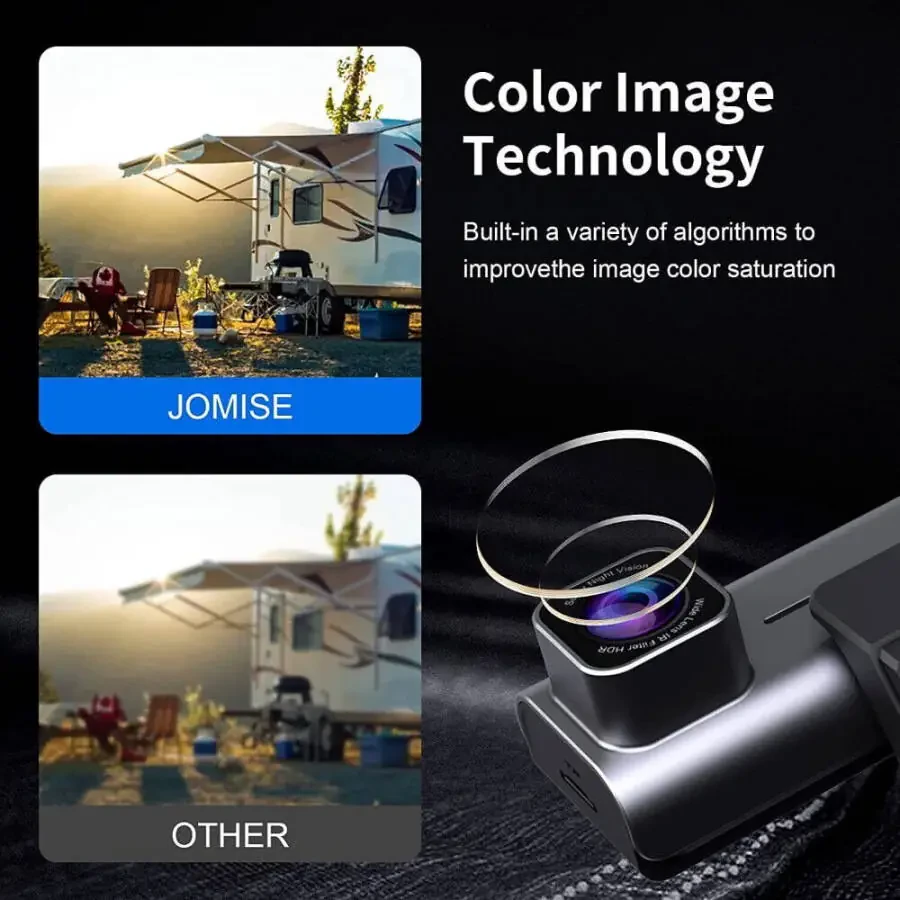 JOMISE Двойная автомобильная видеорегистратор Передняя и задняя камера 4K Full HD Wi-Fi GPS 170° G-сенсор Ночное видение - 11