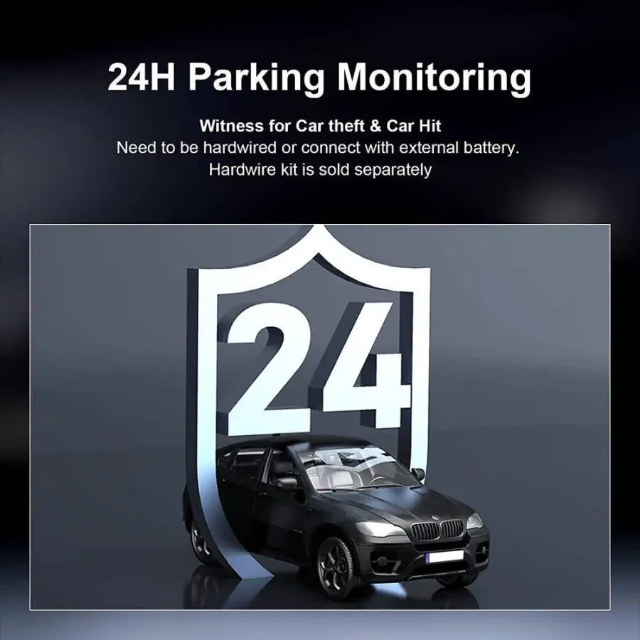 JOMISE Двойная автомобильная видеорегистратор Передняя и задняя камера 4K Full HD Wi-Fi GPS 170° G-сенсор Ночное видение - 12