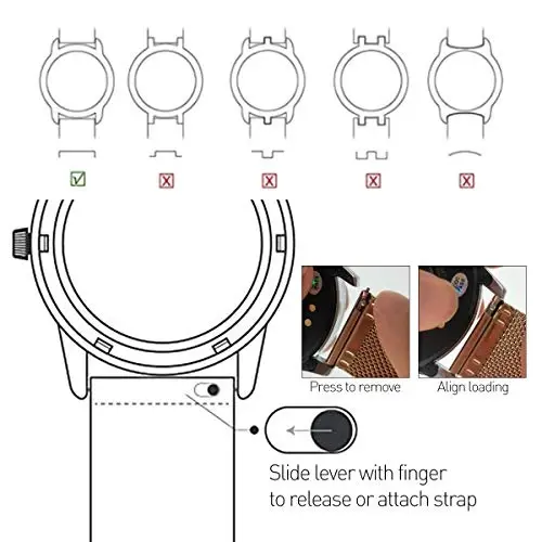 Jonurphy Watch Bands,16mm 18mm 20mm 22mm Replacement Stainless Steel Metal Mesh Band,Quick Release Watch bands Metal Bolt,Smart Watch Wristbands for Men Women. - 6