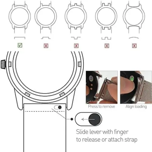 Jonurphy Watch Bands,16mm 18mm 20mm 22mm Replacement Stainless Steel Metal Mesh Band,Quick Release Watch bands Metal Bolt,Smart Watch Wristbands for Men Women. - 4