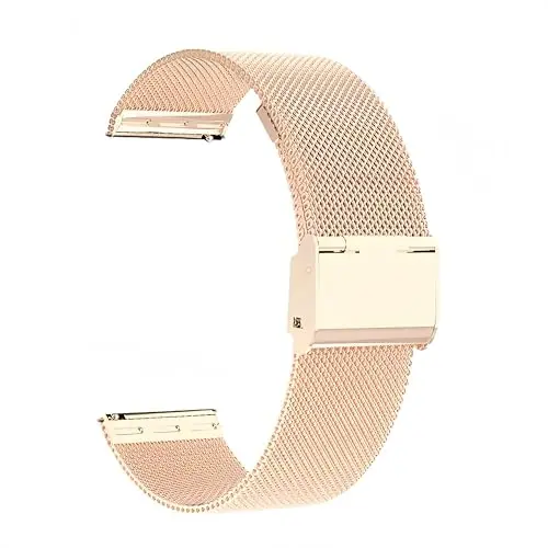 Jonurphy Watch Bands,16mm 18mm 20mm 22mm Replacement Stainless Steel Metal Mesh Band,Quick Release Watch bands Metal Bolt,Smart Watch Wristbands for Men Women. - 1
