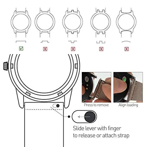 Jonurphy Watch Bands,16mm 18mm 20mm 22mm Replacement Stainless Steel Metal Mesh Band,Quick Release Watch bands Metal Bolt,Smart Watch Wristbands for Men Women. - 6