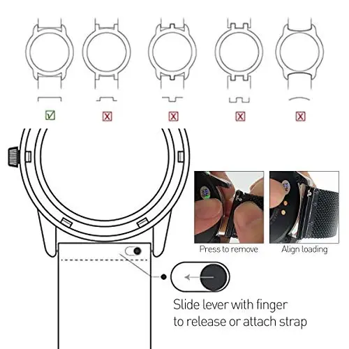Jonurphy Watch Bands,16mm 18mm 20mm 22mm Replacement Stainless Steel Metal Mesh Band,Quick Release Watch bands Metal Bolt,Smart Watch Wristbands for Men Women. - 6