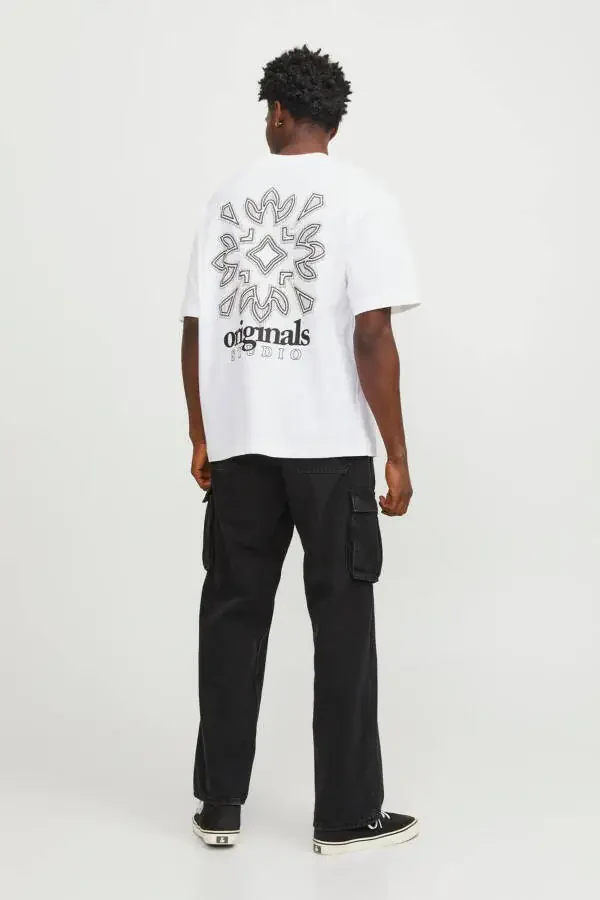 JORBARI BACK TEE SS CREW NECK oq oq erkaklar uchun futbolka - 3