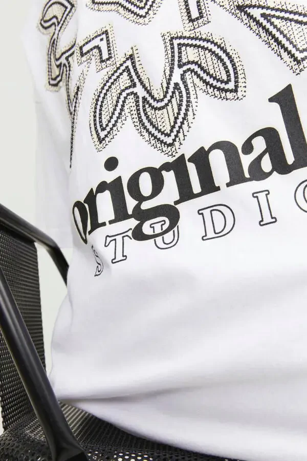 JORBARI BACK TEE SS CREW NECK oq oq erkaklar uchun futbolka - 4