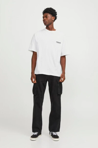 JORBARI BACK TEE SS CREW NECK white men's t-shirt - JACK & JONES (1)