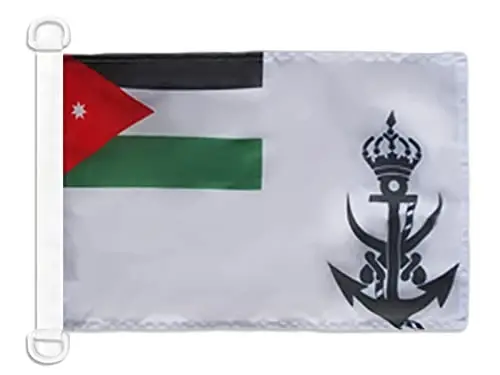 Jordan dengiz floti NAUTICAL Flag 18'' x 12'' - Iordaniya urush bayroqlari 30 x 45 sm. - Qayiq uchun banner 12x18 dyuym - AZ FLAG - 1