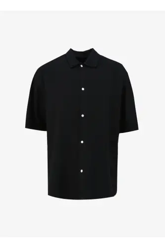 JORFARO Linen Oversized Black Men's Shirt - 1