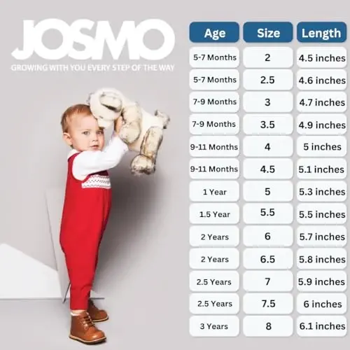 Josmo Baby Walking Shoes Wide Walker Boots - Babies First Steps Walk Training Shoes Unisex (Infant - Toddler) - 6