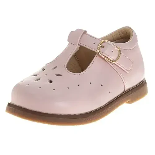 Josmo Baby Girls Maryjane Flats Slipon - Newborn Infant Formal Dress Shoes School Mary Janes (Size 3-8 Infant-Toddlers) - 1