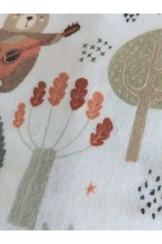 Pamuk Pazen Bebek Battaniyesi 75×90 – Kundak & Puset Örtüsü (Woodland) - MRVHOME (1)