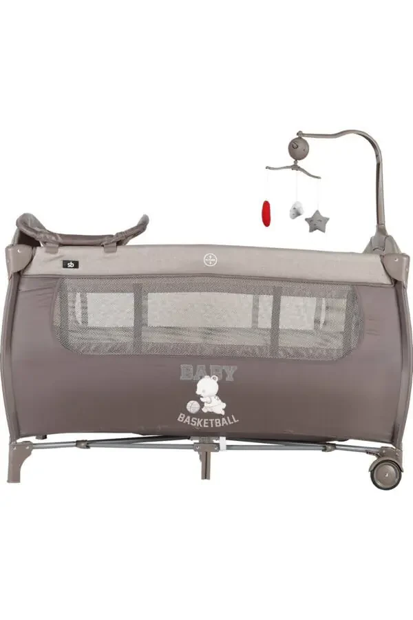 Joy Plus Baby Playpen Bed Crib-GRAY - 2