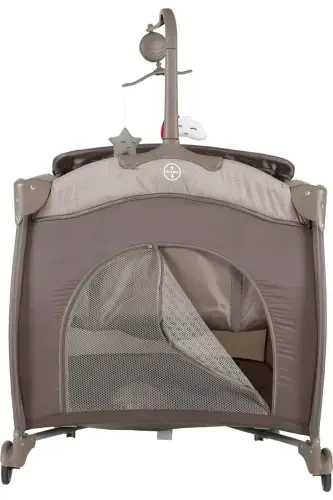 Joy Plus Baby Playpen Bed Crib with Mattress Gift-beige - 4