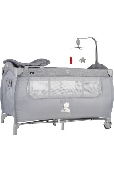 Joy Plus Bebek Oyun Parkı Yatak Beşik-GRİ - SUNNY BABY