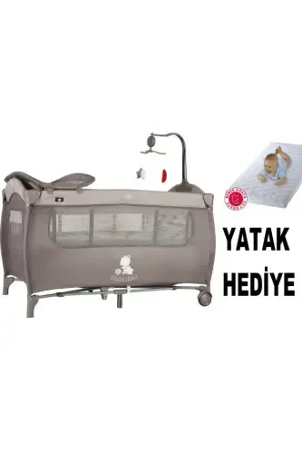 Joy Plus Bebek Oyun Parkı Yatak Beşik Yatak Hediyeli-bej - 2