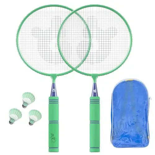 JOY SPOT! Bolalar uchun Badminton Raketlari To'plami Yumshoq Tutqich, Katta Hajm va Yengil Volanlar Raketlari Tashish Sumkasi bilan Bolalar va Yoshlar uchun, 2 O'yinchi Sport O'yini Yopiq va Ochiq Hovli uchun - 7