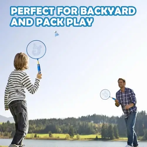 JOY SPOT! Kids Badminton Rackets Set with Soft Grip, Oversize & Lightweight Shuttlecocks Racquet with Carry Bag for Children Youth, 2 Player Sport Game for Indoor Outdoor Backyard - 5