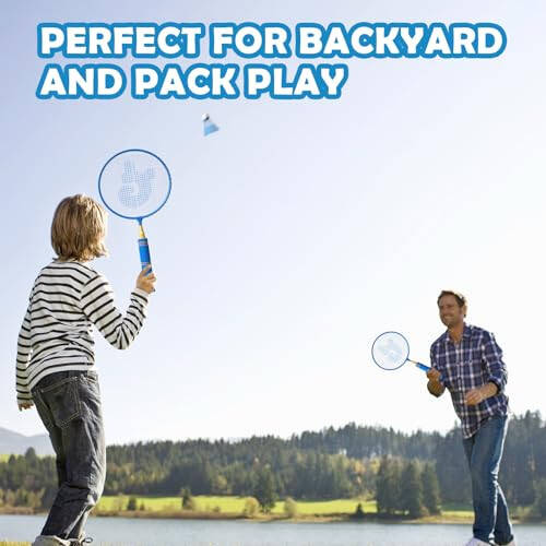 JOY SPOT! Kids Badminton Rackets Set with Soft Grip, Oversize & Lightweight Shuttlecocks Racquet with Carry Bag for Children Youth, 2 Player Sport Game for Indoor Outdoor Backyard - 5