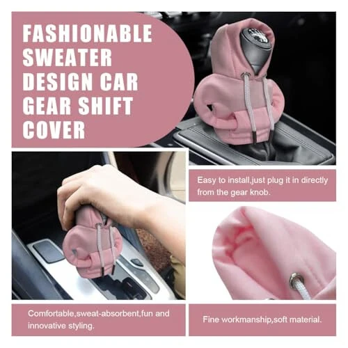 Car Gear Shift Hoodie, Fashionable Gear Shift Knob Cover, Mini Hoodie for Auto Shifter, Auto Interior Cute Gadgets, Universal Car Decoration Accessories - 5
