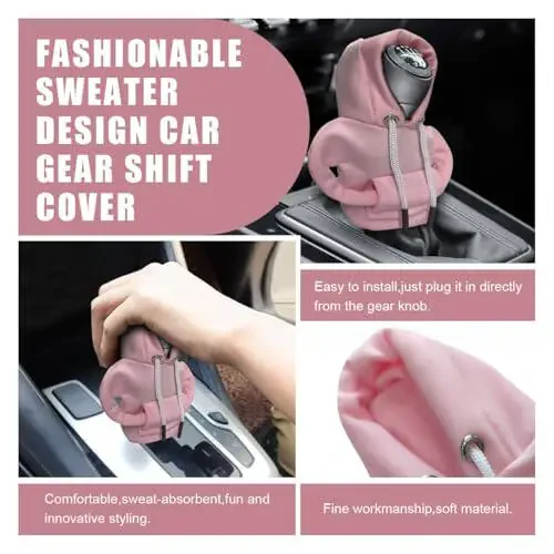 Car Gear Shift Hoodie, Fashionable Gear Shift Knob Cover, Mini Hoodie for Auto Shifter, Auto Interior Cute Gadgets, Universal Car Decoration Accessories - 5