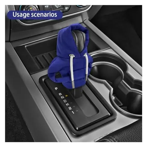 JOYCOURT Car Gear Shift Cover, Fashionable Hoodie Car Shift Knob, Winter Warm Gear Shift Knob Cover Sweater Shirt,Auto Interior Accessories Shift Knob,Universal Car Decor Accessories - 6