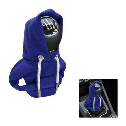 JOYCOURT Car Gear Shift Cover, Fashionable Hoodie Car Shift Knob, Winter Warm Gear Shift Knob Cover Sweater Shirt,Auto Interior Accessories Shift Knob,Universal Car Decor Accessories 