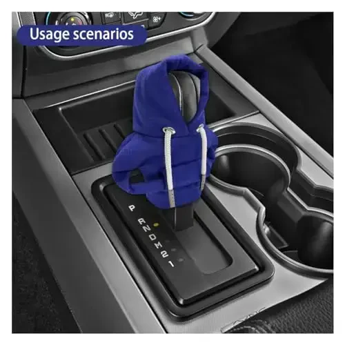 JOYCOURT Car Gear Shift Cover, Fashionable Hoodie Car Shift Knob, Winter Warm Gear Shift Knob Cover Sweater Shirt,Auto Interior Accessories Shift Knob,Universal Car Decor Accessories - 6