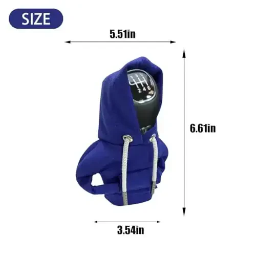 JOYCOURT Car Gear Shift Cover, Fashionable Hoodie Car Shift Knob, Winter Warm Gear Shift Knob Cover Sweater Shirt,Auto Interior Accessories Shift Knob,Universal Car Decor Accessories - 2