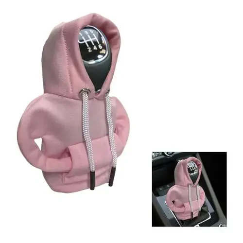 JOYCOURT Car Gear Shift Hoodie, Fashionable Gear Shift Knob Cover, Mini Hoodie for Auto Shifter, Auto Interior Cute Gadgets, Universal Car Decor Accessories - 1