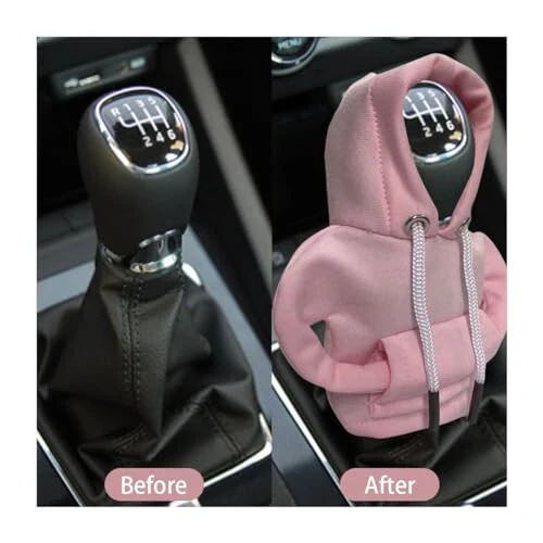 JOYCOURT Car Gear Shift Hoodie, Fashionable Gear Shift Knob Cover, Mini Hoodie for Auto Shifter, Auto Interior Cute Gadgets, Universal Car Decor Accessories - 4
