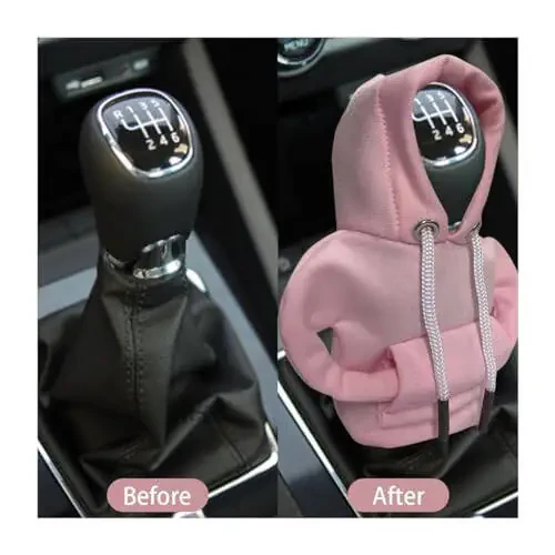 JOYCOURT Car Gear Shift Hoodie, Fashionable Gear Shift Knob Cover, Mini Hoodie for Auto Shifter, Auto Interior Cute Gadgets, Universal Car Decor Accessories - 4