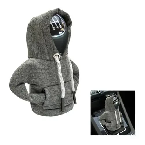 JOYCOURT Car Gear Shift Hoodie, Fashionable Gear Shift Knob Cover, Mini Hoodie for Auto Shifter, Auto Interior Cute Gadgets, Universal Car Decor Accessories - 1