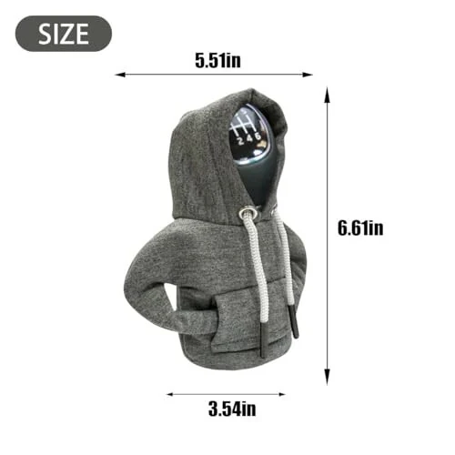JOYCOURT Car Gear Shift Hoodie, Fashionable Gear Shift Knob Cover, Mini Hoodie for Auto Shifter, Auto Interior Cute Gadgets, Universal Car Decor Accessories - 2