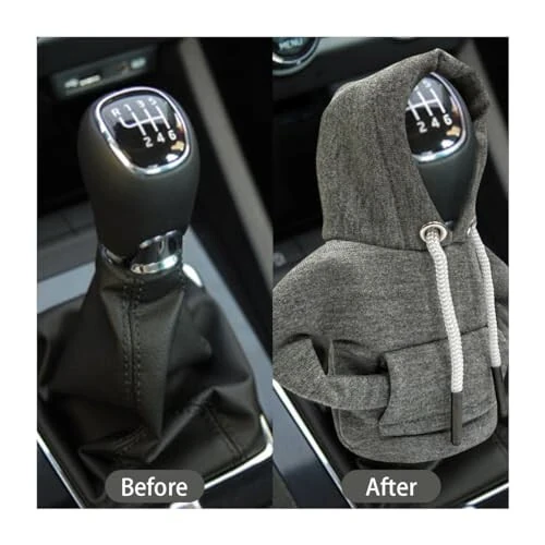 JOYCOURT Car Gear Shift Hoodie, Fashionable Gear Shift Knob Cover, Mini Hoodie for Auto Shifter, Auto Interior Cute Gadgets, Universal Car Decor Accessories - 4