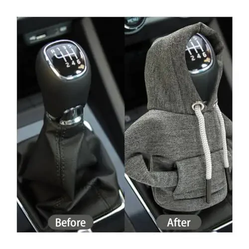 JOYCOURT Car Gear Shift Hoodie, Fashionable Gear Shift Knob Cover, Mini Hoodie for Auto Shifter, Auto Interior Cute Gadgets, Universal Car Decor Accessories - 4