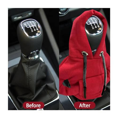JOYCOURT Car Gear Shift Hoodie, Fashionable Gear Shift Knob Cover, Mini Hoodie for Auto Shifter, Auto Interior Cute Gadgets, Universal Car Decor Accessories - 4