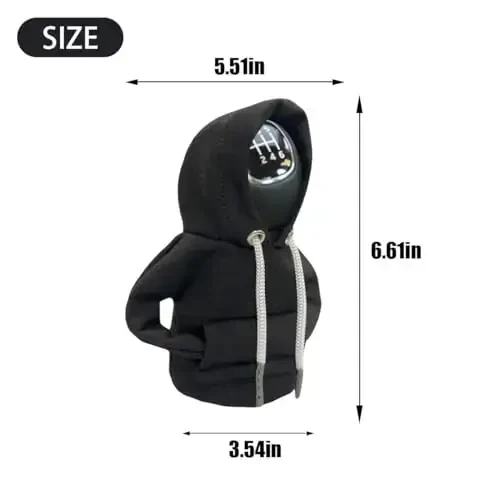 JOYCOURT Car Gear Shift Hoodie, Fashionable Gear Shift Knob Cover, Mini Hoodie for Auto Shifter, Auto Interior Cute Gadgets, Universal Car Decoration Accessories - JOYCOURT (1)