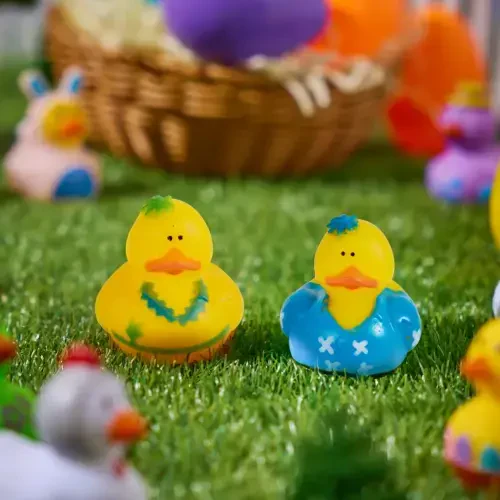 Joyfy 15 Pcs Rubber Ducks, Random Assortment Mini Rubber Duckie Toys with Mesh Carry Bag for Kids Baby Bath Shower Toys, Birthday Gifts, Summer Beach Pool Activity, Party Favors- - 12