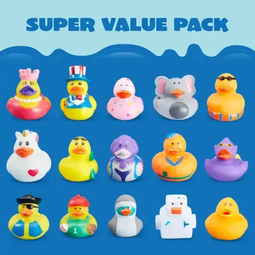 Joyfy 30 Pcs Rubber Ducks, Random Assortment Mini Rubber Duckie Toys for Kids Baby Bath Pool Toys, Christmas & Birthday Gifts, Party Favors for Halloween, Easter Egg Fillers- - 8