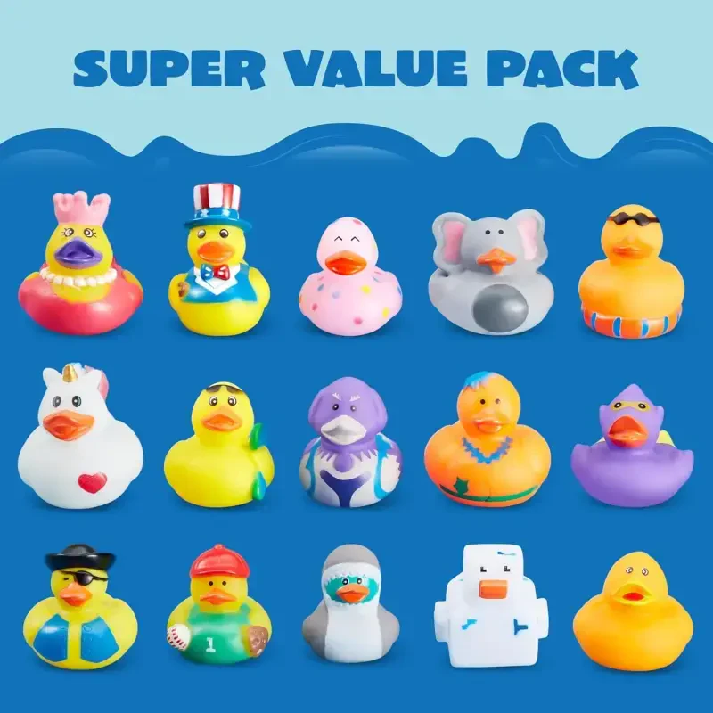 Joyfy 30 Pcs Rubber Ducks, Random Assortment Mini Rubber Duckie Toys for Kids Baby Bath Pool Toys, Christmas & Birthday Gifts, Party Favors for Halloween, Easter Egg Fillers- - 8