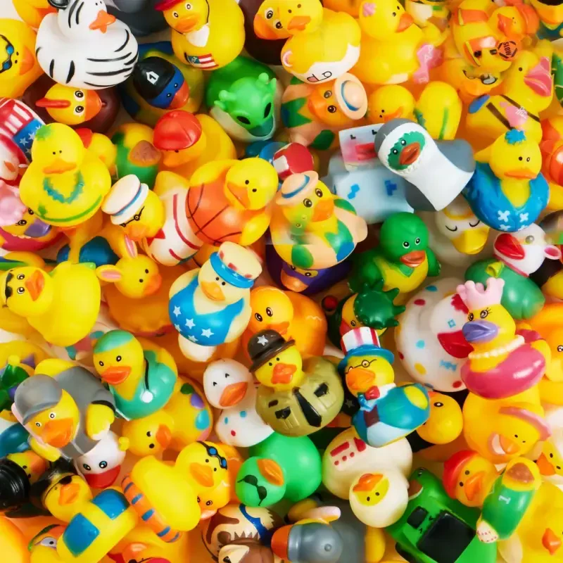Joyfy 30 Pcs Rubber Ducks, Random Assortment Mini Rubber Duckie Toys for Kids Baby Bath Pool Toys, Christmas & Birthday Gifts, Party Favors for Halloween, Easter Egg Fillers- - 10