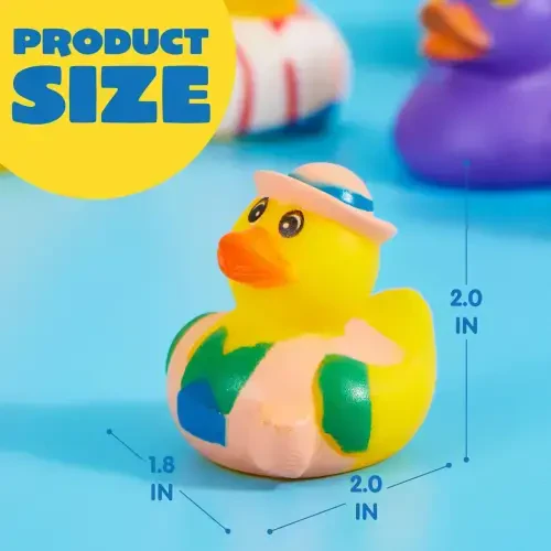 Joyfy 30 Pcs Rubber Ducks, Random Assortment Mini Rubber Duckie Toys for Kids Baby Bath Pool Toys, Christmas & Birthday Gifts, Party Favors for Halloween, Easter Egg Fillers - 4
