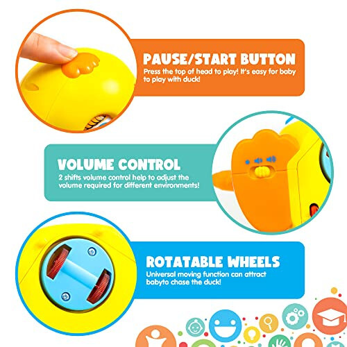 JOYIN Baby Toys Duck, Infant Dancing Crawling Musical Toys 18+ Months, Tummy Time Light Up Learning Duck with Music & Lights, Baby Easter Basket Stuffers Gifts - 5