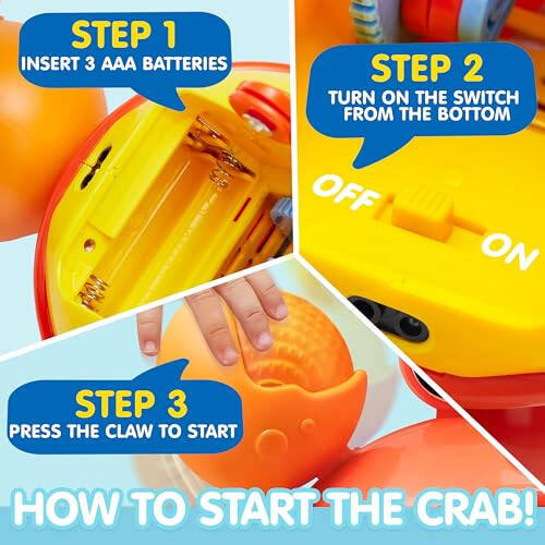 JOYIN Crawling Crab Baby Toy - Tummy Time Toy for Boys Girls, Interactive Big Crab Toy with Intelligent Sensor, Lights Buttons, Dancing Crab Auto-Avoiding Obstacles, Gift for Toddlers - 2