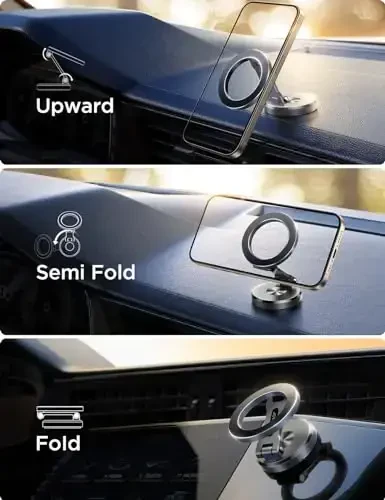 JOYROOM Fits iPhone 16/16 Pro Max MagSafe Car Mount, [All Metal & 360° Adjustment] Magnetic Phone Holder for Car with N55 Strong Magnets, Car Mount for iPhone 16 15 14 13 12 & MagSafe Case, Space Gray - 5